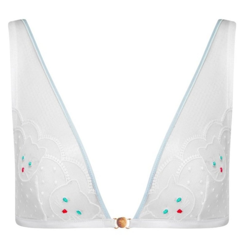 Mimi Holliday kitty creme sheer white bra S